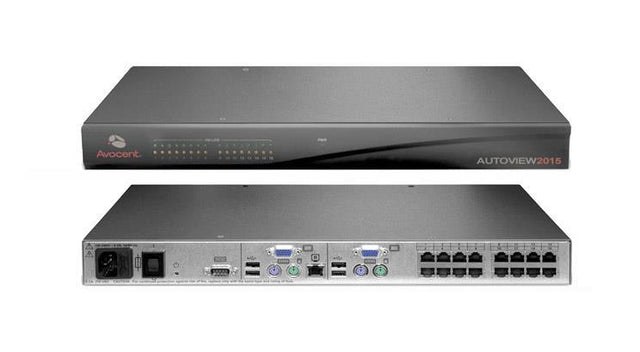 AV2015-001 Avocent AutoView 16-Ports D-Sub DB-9 RS-232 (1600 x 1280) Max Resolution KVM Switch (Refurbished)