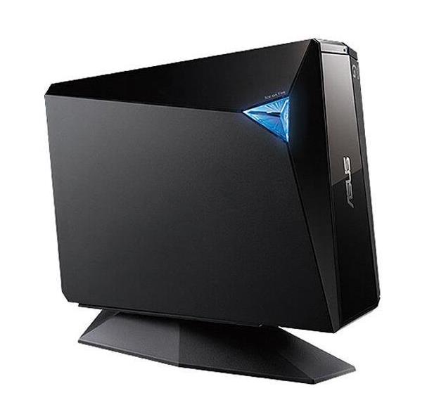 BW12D1SULITE ASUS 12x External Blu-ray Burner USB 3.0 Fast 12x Blu-ray Ots Technology Diamond-shaped Design - Black (Refurbished)