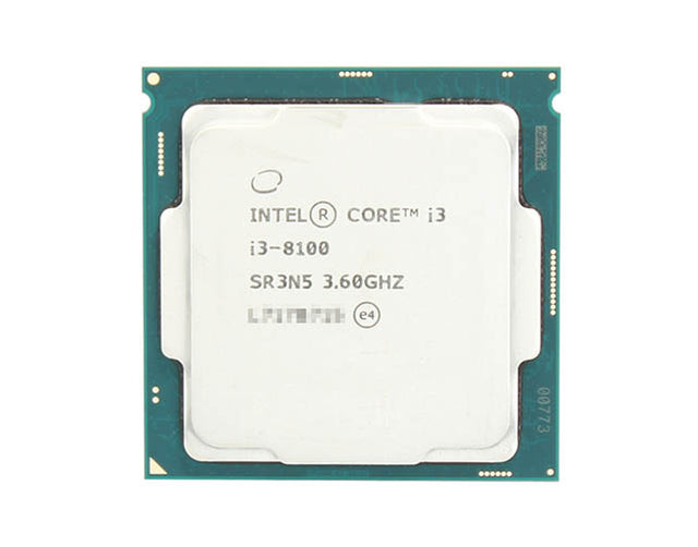 8th Generation Core i3-8100 Quad Core 3.60GHz 6MB L3 Cache Socket 1151 Processor Tray part