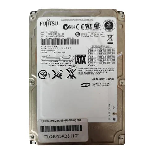 CA06672-B35600TW Fujitsu 120GB 5400RPM SATA 1.5Gb/s 8MB Cache 2.5-Inch Hard Drive