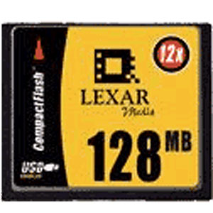 CF12812251 Lexar 128MB 12X CompactFlash (CF) Memory Card