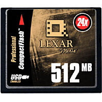 CF51224380 Lexar Professional 512MB 24x CompactFlash (CF) Memory Card