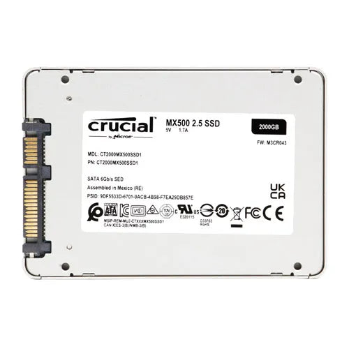 CT2000MX500SSD1 Crucial MX500 2TB Triple-Level Cell SATA 6Gb/s 2.5-Inch Solid State Drive