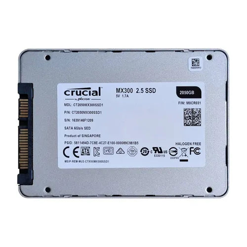 CT2050MX300SSD1 Crucial MX300 2TB Triple-Level Cell SATA 6Gb/s 2.5-Inch Solid State Drive