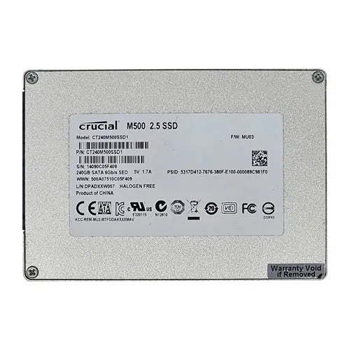 CT240M500SSD1 Crucial M500 240GB Multi-Level Cell SATA 6Gb/s 2.5-Inch Solid State Drive