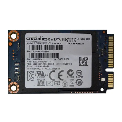 CT250MX200SSD3 Crucial MX200 250GB Multi-Level Cell SATA 6Gb/s mSATA 1.8-Inch Solid State Drive