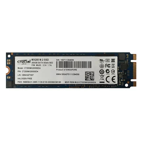 CT250MX200SSD4 Crucial MX200 250GB Multi-Level Cell SATA 6Gb/s M.2 2280 Solid State Drive