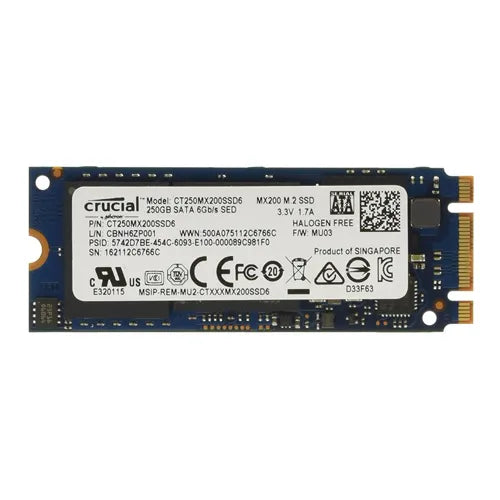 CT250MX200SSD6 Crucial MX200 250GB Multi-Level Cell SATA 6Gb/s M.2 2260 Solid State Drive