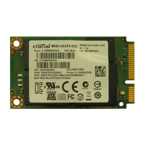 CT256M550SSD3 Crucial M550 256GB Multi-Level Cell SATA 6Gb/s mSATA 2.5-Inch Solid State Drive