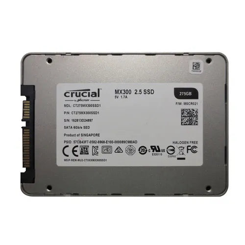 CT275MX300SSD1 Crucial MX300 275GB Triple-Level Cell SATA 6Gb/s 2.5-Inch Solid State Drive