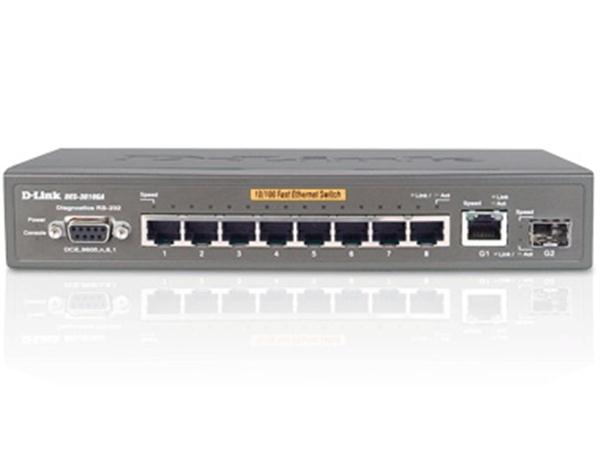 DES-3010GA D-Link 8-Ports 10/100Mbps Layer 2 Managed Switch with 1-Port Gigabit + 1-SFP Slot (Refurbished)