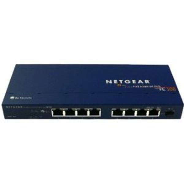 FE108 NetGear 8-Port 10/100Base-TX Fast Ethernet Hub (Refurbished)