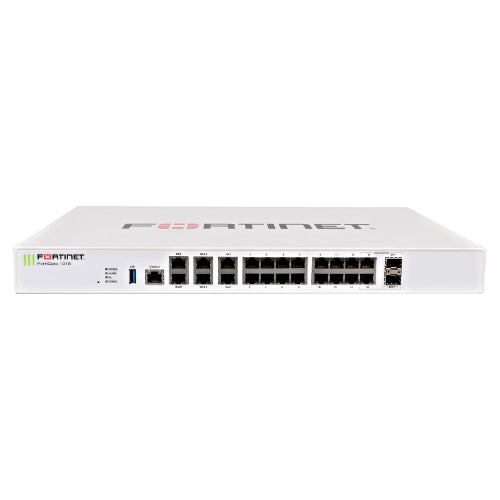 FG-101E-BDL-950-36 Fortinet FortiGate 100E Series FG-101E 14 x Ports 1000Base-T + 2 x Ports SFP Shared + 2 x Ports 1GbE RJ-45 WAN 1U Rack-Mountable Network Security Firewall