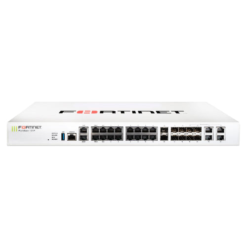 FG-101F-BDL-950-12 Fortinet FortiGate 100F Series 101F 22 x Ports RJ-45 + 4 x Ports SFP + 2 x Ports SFP+ 1U Rack-Mountable Network Security Firewall Appliance