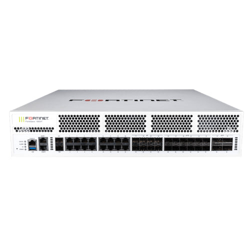 FG-1800F-BDL-950-12 Fortinet FortiGate 1800F Series FG-100F 4 x Ports 40GBase-X + 12 x Ports SFP28 + 2 x Ports SFP+ 8 x Ports SFP 16 x Ports 1GbE RJ-45 2U Rack-Mountable Network Security Firewall Appliance