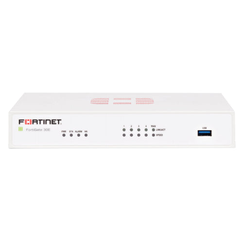 FG-30E-BDL-871-12 Fortinet FortiGate 30E 5 x Ports GE RJ-45 + 1 x Port WAN + 4 x Ports GE RJ-45 Switch 1U Managed Network Security/Firewall Appliance with 1Y 8X5 FC