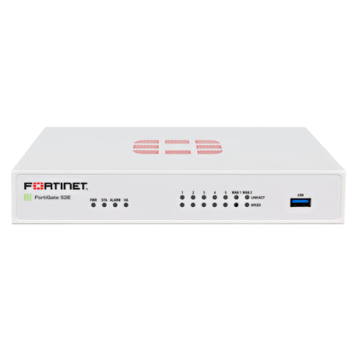 FG-52E-BDL-871-12 Fortinet FortiGate 52E 7 x Ports GE RJ-45 + 2 x Ports WAN + 5 x Ports GE RJ-45 Switch 1U Managed Network Security/Firewall Appliance with 1Y 8X5 FC