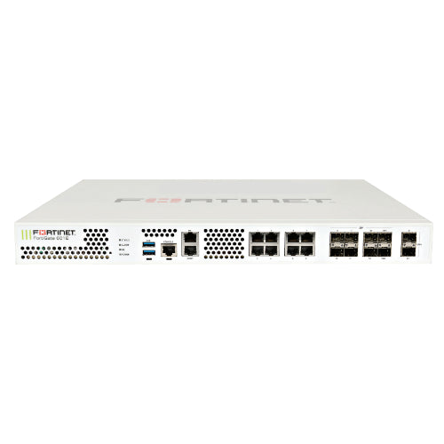 FG-601E-BDL-950-12 Fortinet FortiGate 600E Series FG-601E 2 x Ports 10GBase-X + 8 x Ports 1GbE RJ-45 + 8 x Ports SFP + 2 x Ports 1GbE Management 1U Rack-Mountable Network Security Firewall Appliance