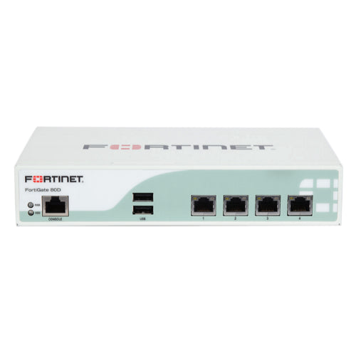 FG-80D Fortinet FortiGate 80D 4 x Ports 1000Base-T Desktop Network Security Firewall