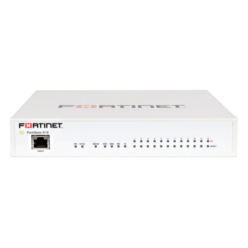 FG-81E-BDL-950-60 Fortinet FortiGate 80E Series FG-81E 12 x Ports 1000Base-T + 2 x Ports SFP Shared + 1 x Port 1GbE DMZ + 1 x Port 1GbE HA Network Security Firewall Appliance