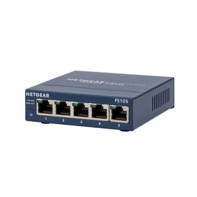 FS105 - Netgear Prosafe FS100 Series FS105 5 x Ports 10/100Base-TX Unmanaged Desktop Fast Ethernet Network Switch