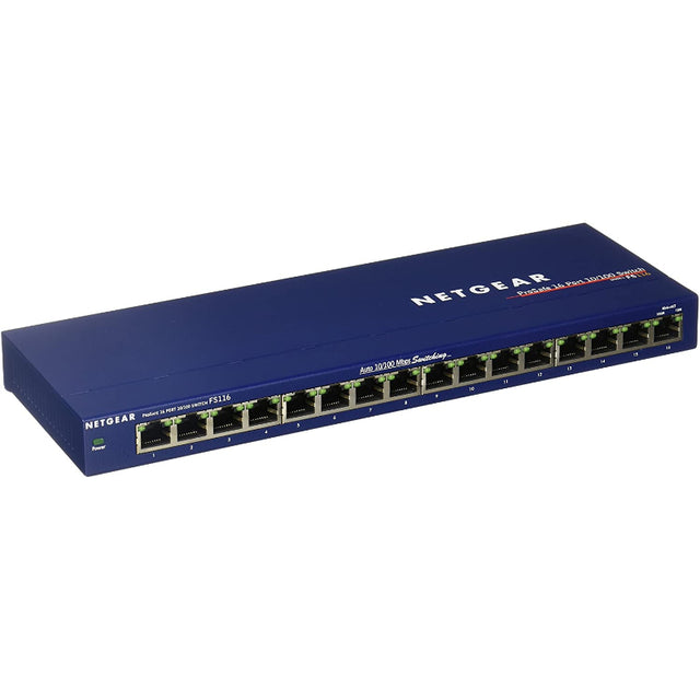 FS116 - Netgear Prosafe FS100 Series FS116 16 x RJ-45 Ports 10/100Base-TX Layer 2 Unmanaged Fast Ethernet Network Switch