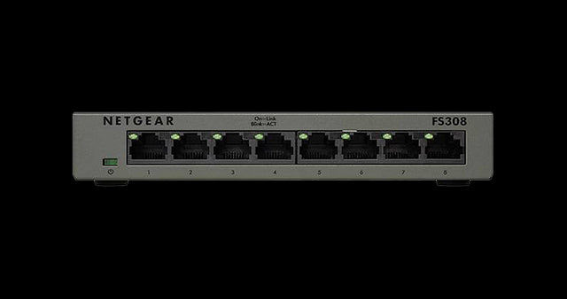 FS308 - Netgear 300 Series FS308 8 x RJ-45 Ports 10/100Base-TX Layer 2 Unmanaged Fast Ethernet Network Switch