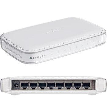 NetGear - FS608R - 8-Ports RJ-45 10/100Mbps 10/100Base-TX Fast Ethernet Desktop Switch