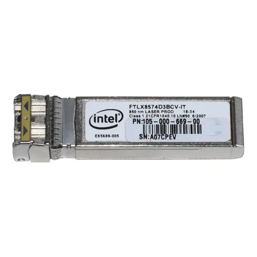 FTLX8574D3BCV-IT Intel 10Gb/s 10GBase-SR Multi-Mode Fibre 850nm 300m Duplex LC Connector SFP+ Transceiver Module