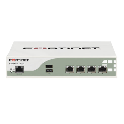 FWB-100D Fortinet FortiWeb Series 4 x Ports 1000Base-T RJ-45 1U Rack-Mountable Network Security Firewall Appliance