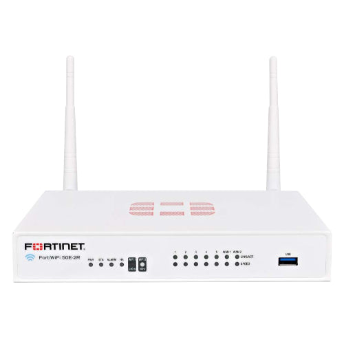 FWF-50E-2R-BDL-871-12 Fortinet FortiWiFi 50E-2R 7 x Ports GE RJ-45 + 2 x Ports WAN + 5 x Ports GE RJ-45 Switch Wireless 802.11a/b/g/n Managed Network Security/Firewall Appliance with 1Y 8X5 FC