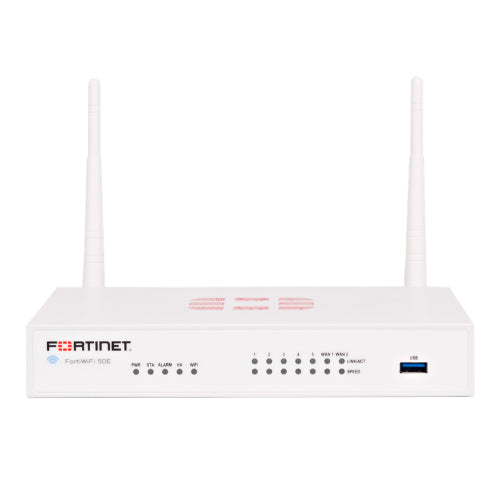 FWF-50E-BDL-871-12 Fortinet FortiWiFi 50E 7 x Ports GE RJ-45 + 2 x Ports WAN + 5 x Ports GE RJ-45 Switch Wireless 802.11a/b/g/n Managed Network Security/Firewall Appliance with H+ 1Y 8X5 FC