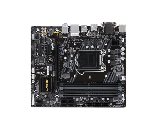 GA-B250M-DS3H - Gigabyte Socket LGA1151 Intel B250 Express Chipset Micro-ATX System Board (Motherboard) Supports Core i7/i5/i3/Pentium/Celeron DDR4 4x DIMM