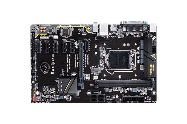 GA-H110-D3A - Gigabyte Socket LGA1151 Intel H110 DDR4 2 x DIMM RAM 6 x PCI Express Slots 4 x SATA 6Gb/s Cryptocurrency Mining ATX System Board (Motherboard)