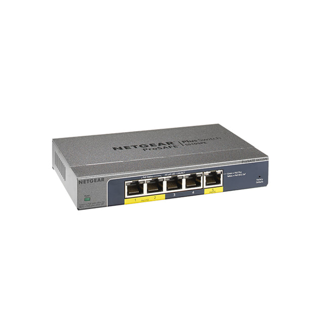 GS105PE100NAS - Netgear Prosafe GS105PE 3 x RJ-45 Ports 10/100/1000Base-T + 2 x RJ-45 Ports PoE Layer2 Managed Gigabit Ethernet Network Switch