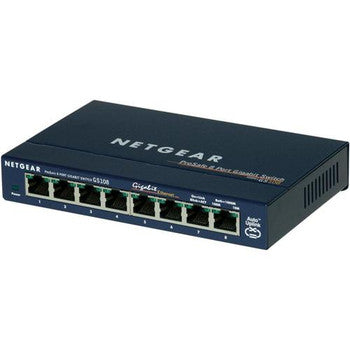 NetGear - GS108PE100NASKIT - Kit-prosafe Plus 8port PoE Gigabit Perp Switch With 4port Poe