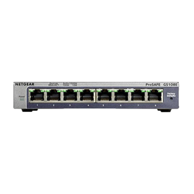 GS108E - Netgear Prosafe GS108E 8 x RJ-45 Ports 10/100/1000Base-T Layer 2 Unmanaged Gigabit Ethernet Network Switch