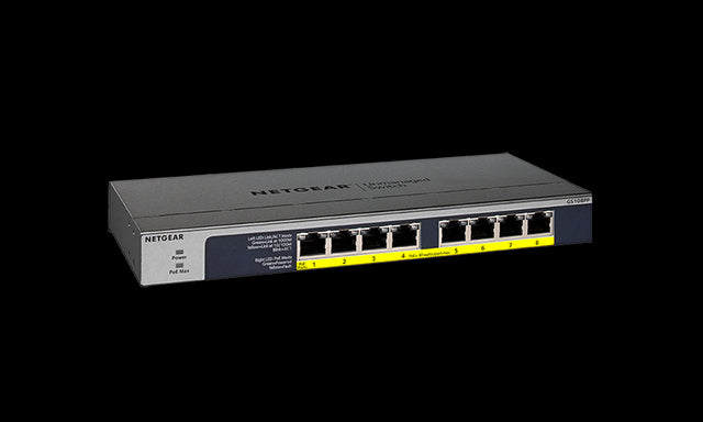 GS108PP - Netgear Prosafe GS108PP 8 x Ports PoE+ 10/100/1000Base-T Unmanaged Rack-mountable Gigabit Ethernet Smart Network Switch