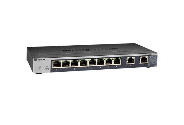 GS110EMX - Netgear GS110EMX 8 x RJ-45 Ports 10/100/1000Base-T + 2 x Multi-Gigabit Ports Layer 3 Managed Gigabit Ethernet Network Switch