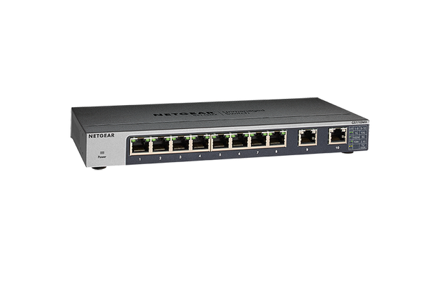 GS110MX - Netgear GS110MX 8 x RJ-45 Ports 10/100/1000Base-T + 2 x Multi-Gigabit Ports Layer 3 Managed Gigabit Ethernet Network Switch