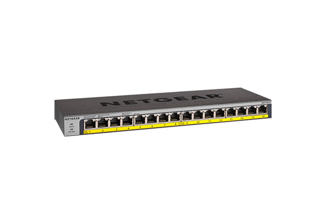 GS116LP - Netgear Prosafe GS116LP 16 x RJ-45 Ports PoE+ 10/100/1000Base-T Layer 2 Unmanaged Gigabit Ethernet Network Switch