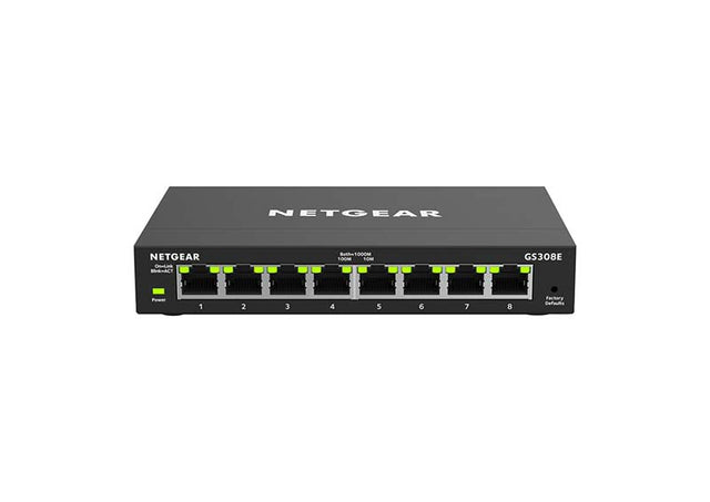 GS308E - Netgear 300 Series GS308E 8 x Ports 10/100/1000Base-T Unmanaged Gigabit Ethernet Network Switch