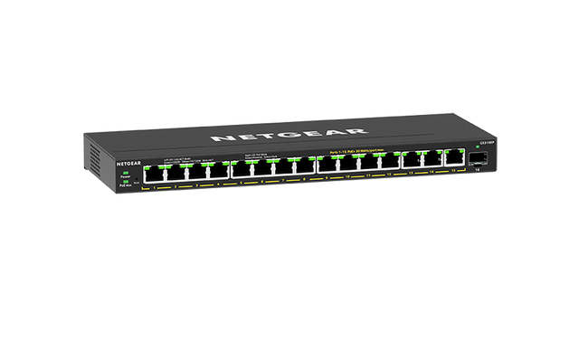 GS316EP - Netgear 300 Series GS316EP 15 x RJ-45 Ports PoE+ 1000Base-T + 1 x SFP Port Layer 3 Managed Gigabit Ethernet Plus Network Switch