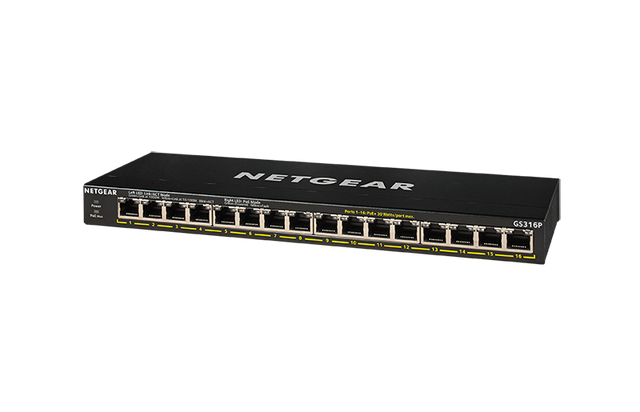 GS316P - Netgear 300 Series GS316P 15 x RJ-45 Ports PoE+ 1000Base-T + 1 x SFP Port Layer 3 Managed Gigabit Ethernet Plus Network Switch