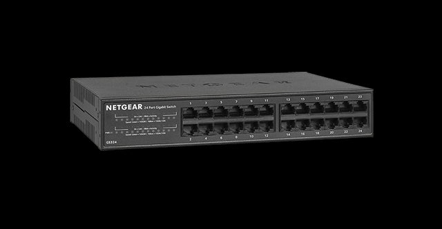 GS324 - Netgear Prosafe S350 Series GS324 24 x Ports 10/100/1000Base-T Unmanaged Rack-mountable Gigabit Ethernet Network Switch