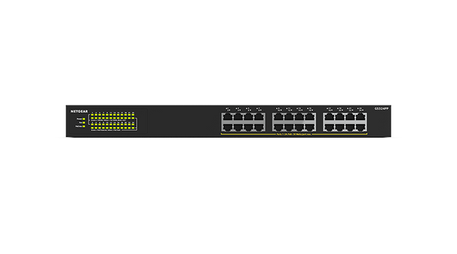 GS324PP - Netgear Prosafe S350 Series GS324P 16 x RJ-45 Ports PoE+ 10/100/1000Base-T + 8 x RJ-45 Ports Layer2 Unmananged Gigabit Ethernet Network Switch