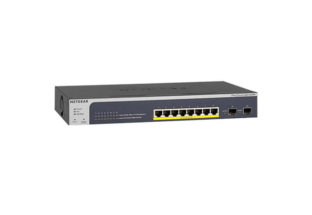 GS510TPP - Netgear Prosafe GS510TPP 8 x RJ-45 Ports PoE+ 10/100/1000Base-T + 2 x SFP Ports Mananged Gigabit Ethernet Network Switch