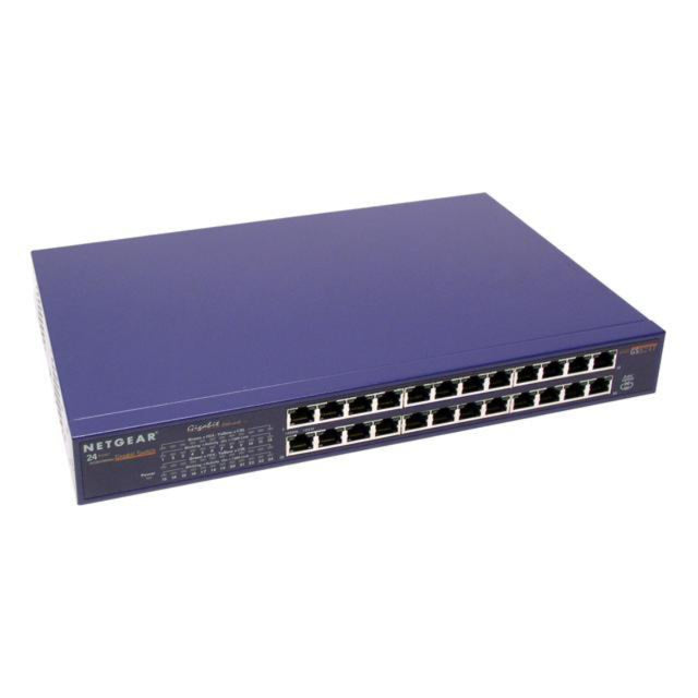 GS524T - Netgear Prosafe GS524T 24 x RJ-45 Ports 10/100/1000Base-T Unmanaged Rack-mountable Gigabit Ethernet Network Switch