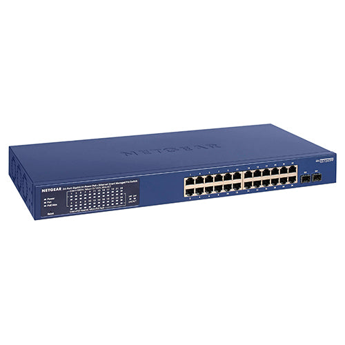 GS724TPP-100NAS Netgear ProSafe 24 x Ports PoE+ 10/100/1000GBase-T + 2 x SFP Ports Layer 2 Managed 1U Rack-mountable Gigabit Ethernet Network Switch