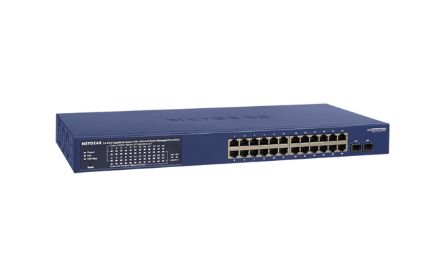 GS724TPP - Netgear ProSafe 24 x Ports PoE+ 10/100/1000GBase-T + 2 x SFP Ports Layer2 Managed 1U Rack-mountable Gigabit Ethernet Network Switch